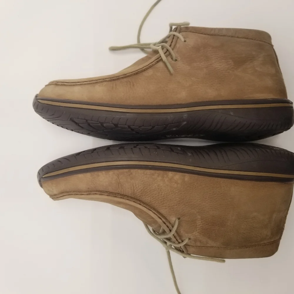 Alegria Mens Size 8.5US 42EU Chukka Boots Taupe Tan Leather Suede Ankle Boot
